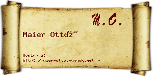 Maier Ottó névjegykártya